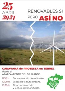 Caravana de protesta Teruel Existe 15 abril 2021