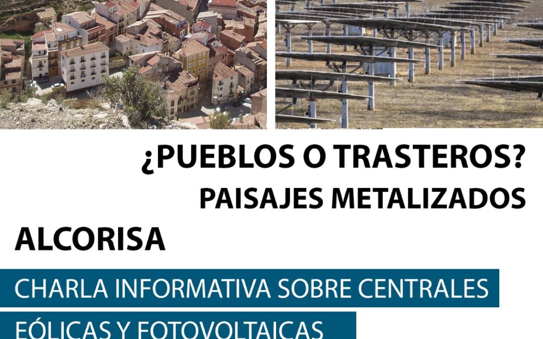 Viernes 8 de octubre: charla sobre centrales eólicas y fotovoltáicas en Alcorisa