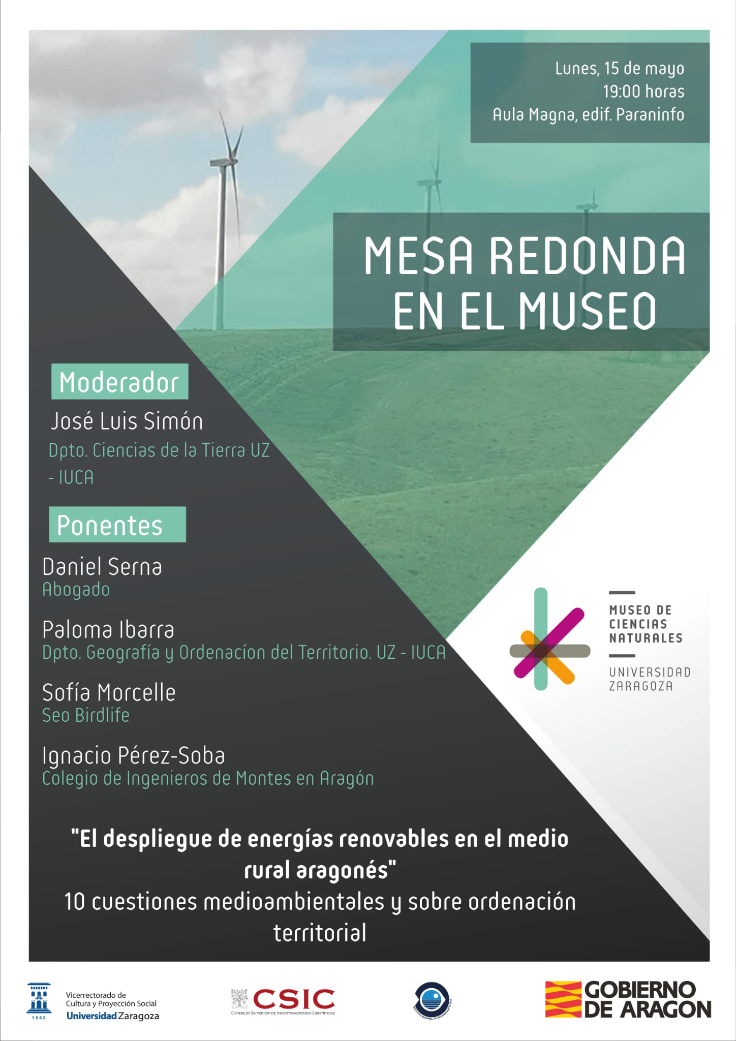 MESA REDONDA EL DESPLIEGUE DE ENERGÍAS RENOVABLES EN EL EMEDIO RURAL ARAGONÉS