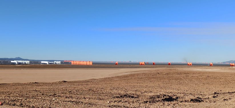 Aeropuerto de teruel donde se almacenan componentes de parque eólicos