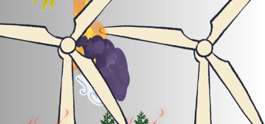 REPSOLALIA. Imagen irónica fusionando las marcas Repsol y Forestalia. Sátira visual entre energía fósil y presuntamente renovable.