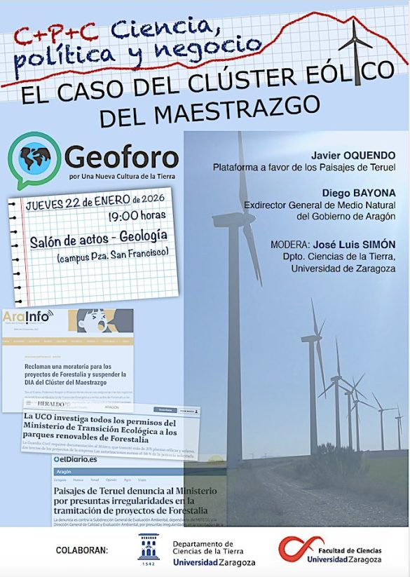 Cartel mesa Geoforo. El caso del Cluster del Maestrazgo. 22 de enero del 2026