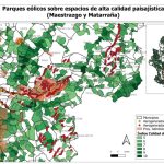 mapa de PE sobre espacios de alta calidad paisajistica del Maestrazgo y matarraña